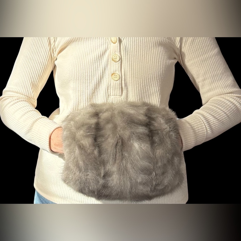 Grey Faux Fur Hand Muff